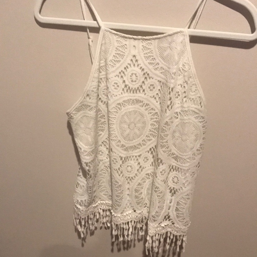 White crochet crop top